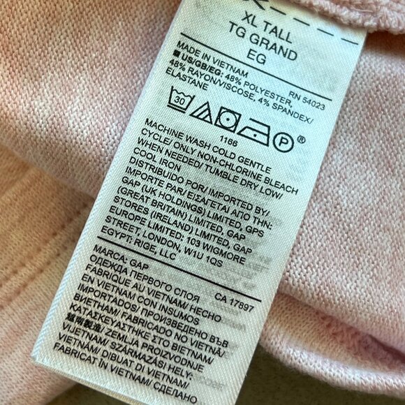 NWT GAP Women’s XL Tall Scoop Neck Short Sleeve Top – Light Pink - Picture 8 of 8